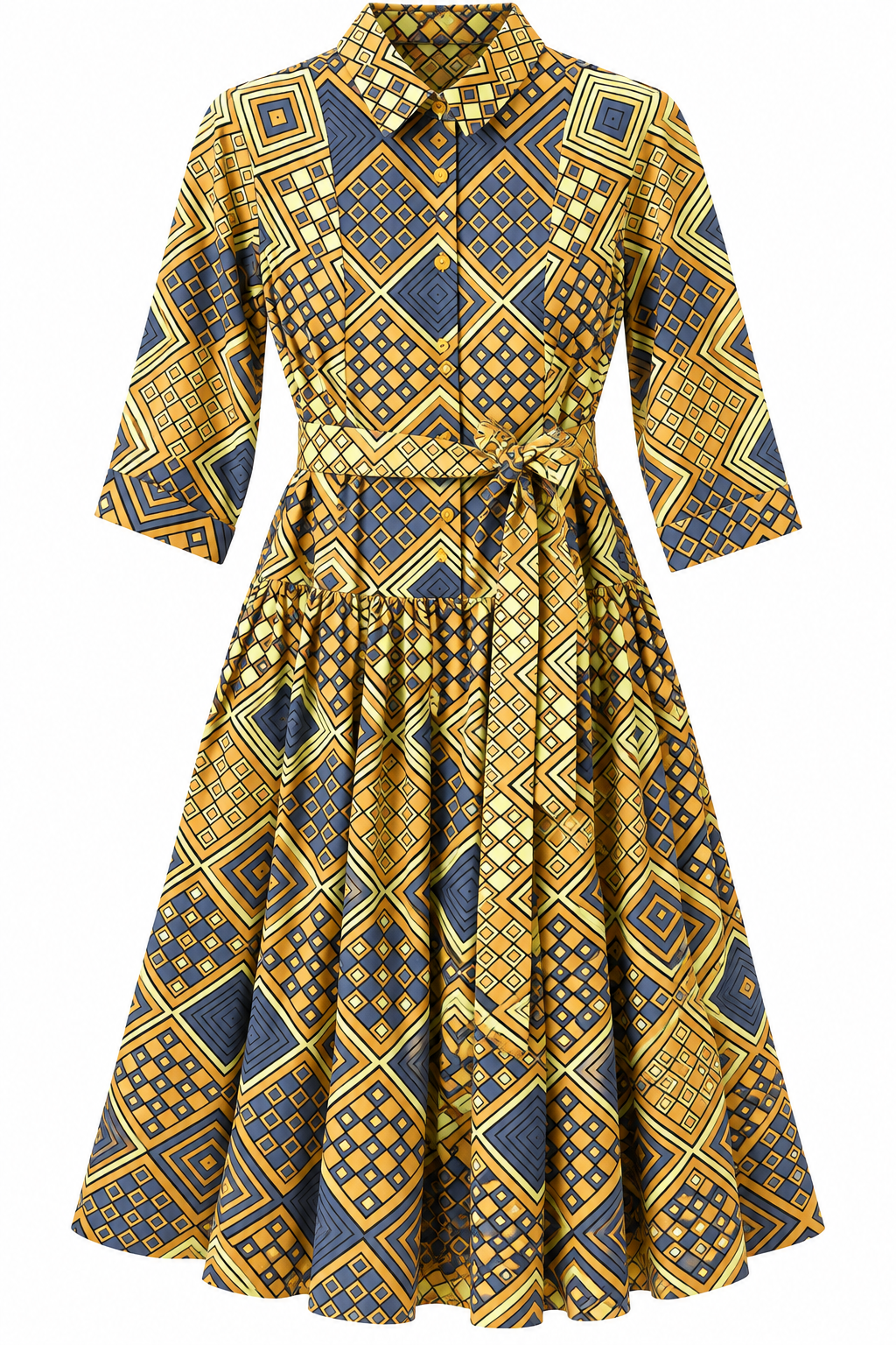 KLEID | GOLD BLAU