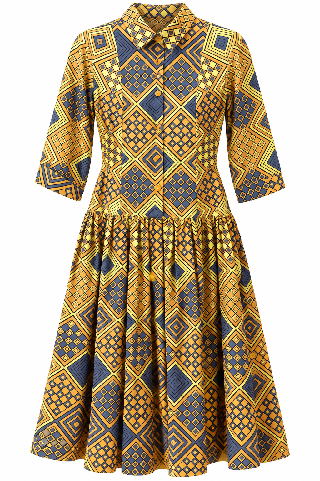KLEID | GOLD BLAU