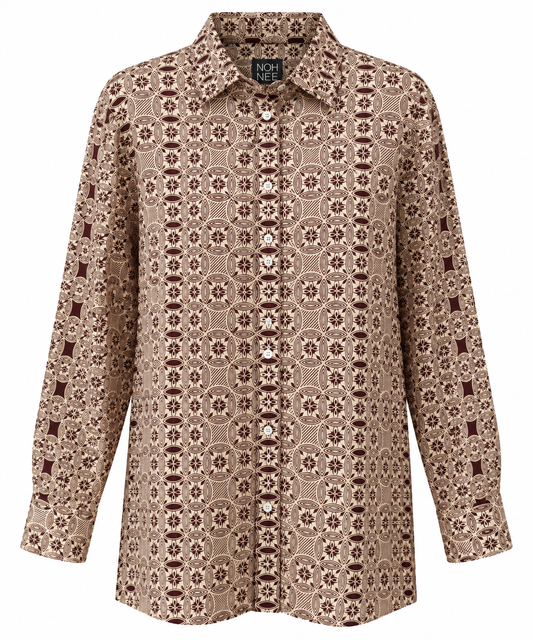 LANGARM HEMD | BEIGE BRAUN
