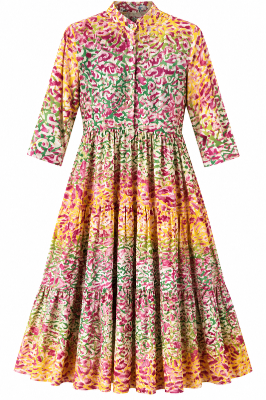 KLEID | BATIK PINK GRÜN