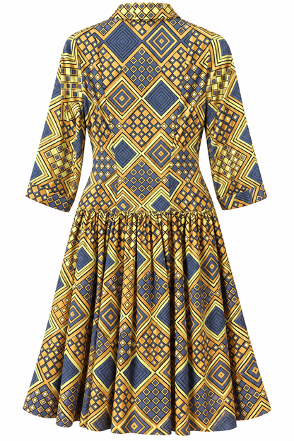 KLEID | GOLD BLAU