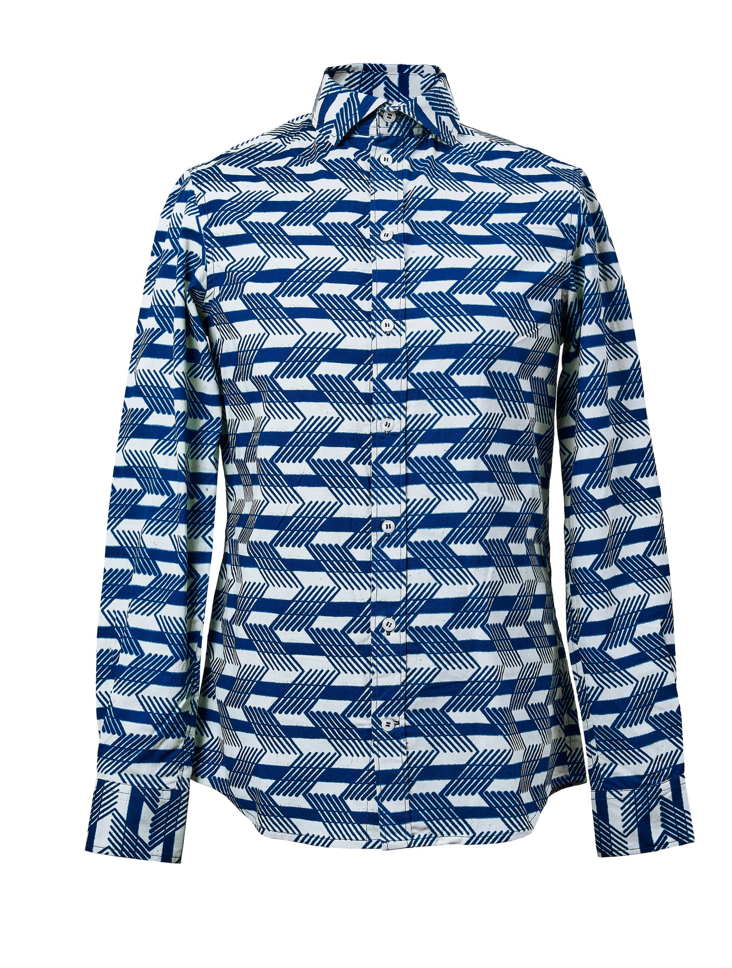 LANGARM HEMD | WEISS BLAU