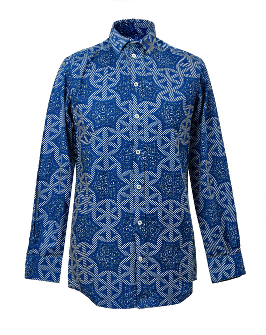 LANGARM HEMD | BLAU WEISS