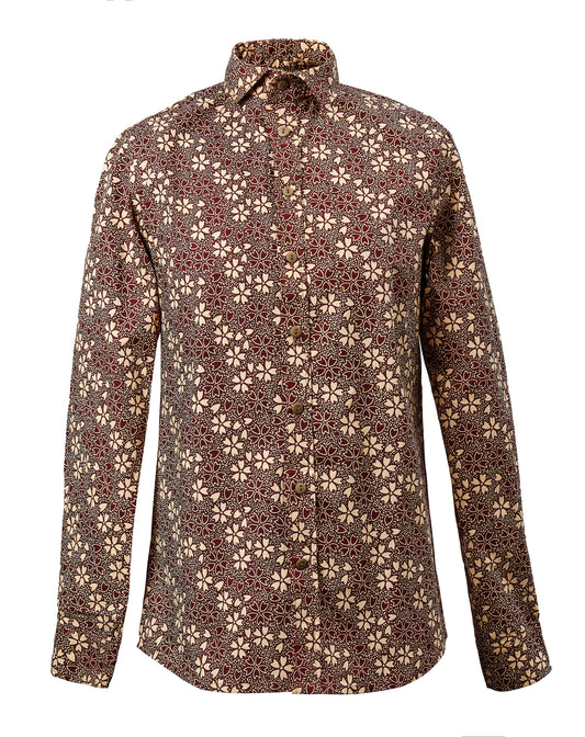 LANGARM HEMD | BEIGE BRAUN
