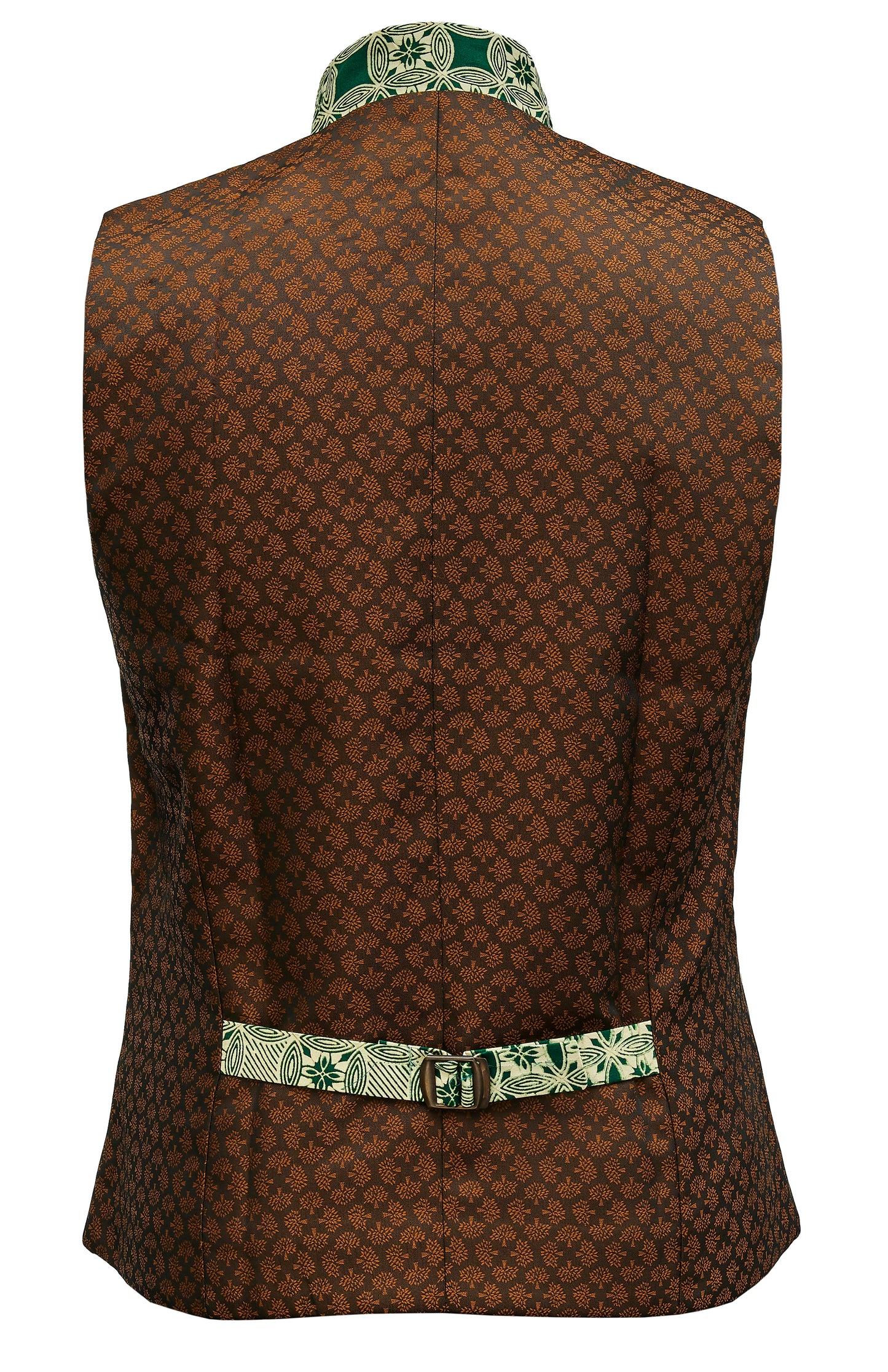 Vest "Diallo" with batik print turquoise brown