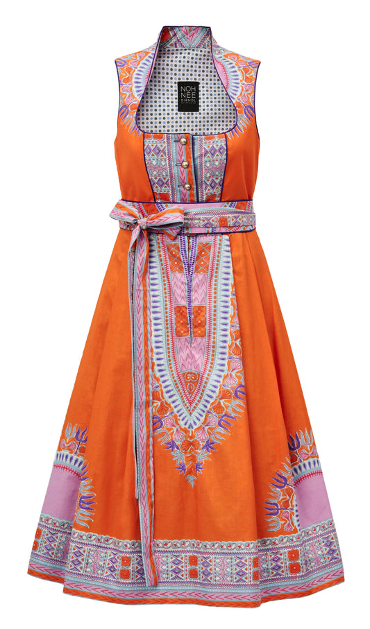 DIRNDL ANNA | ORANGE LILA ANGELINA PRINT