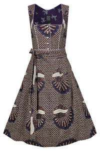 DIRNDL TÉRÉ | GRAFISCHER WAXPRINT IN BEIGE UND BLAU