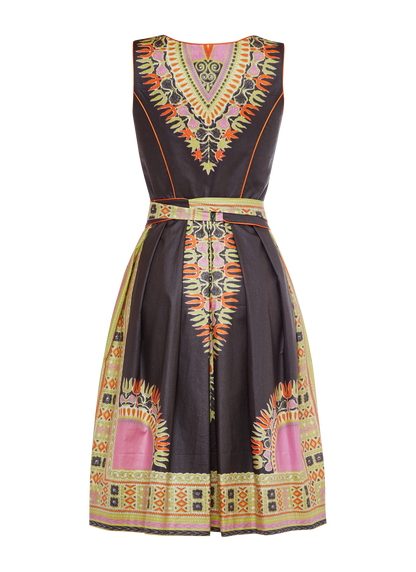DIRNDL TÉRÉ | GRAU MIT ROSA ORNAMENTEN
