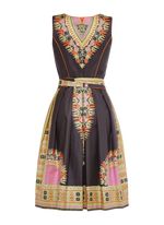 DIRNDL TÉRÉ | WAXPRINT MIT ROSA ORNAMENTEN