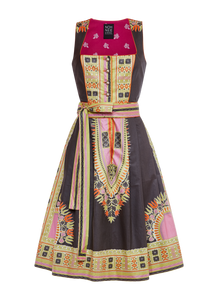 DIRNDL TÉRÉ | WAXPRINT MIT ROSA ORNAMENTEN