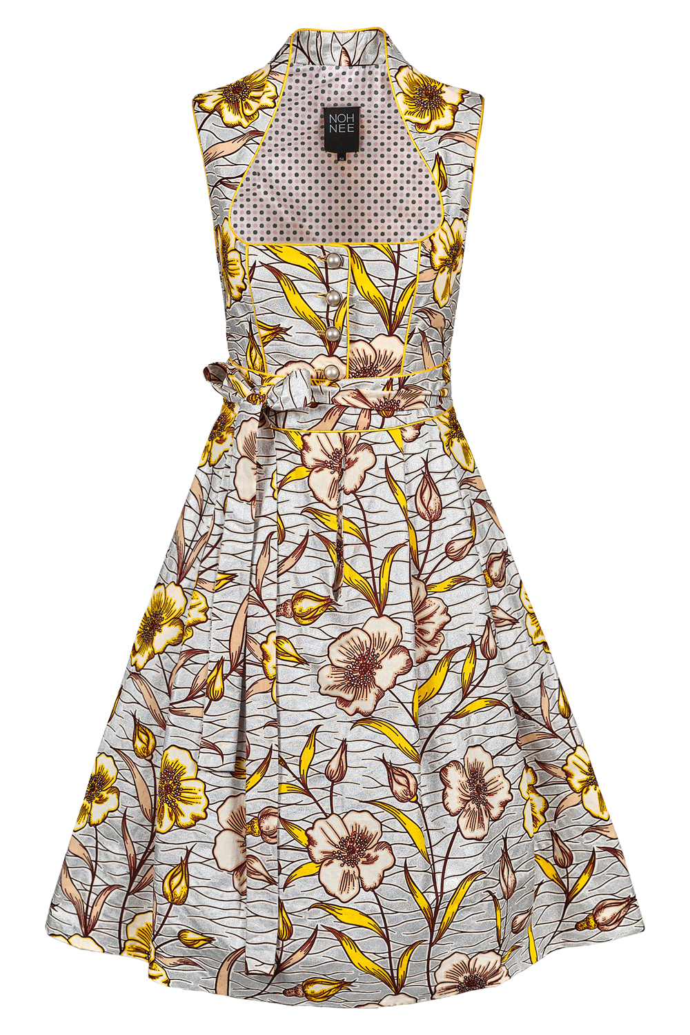 DIRNDL ANNA | FLORAL WAXPRINT SILVER 