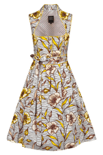 DIRNDL ANNA | FLORALER WAXPRINT SILBER