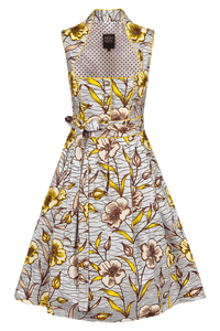 DIRNDL ANNA | FLORALER WAXPRINT SILBER