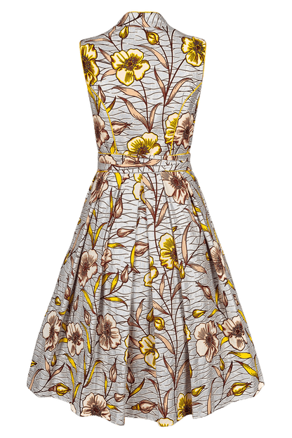 DIRNDL ANNA | FLORAL WAXPRINT SILVER 