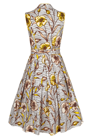 DIRNDL ANNA | FLORALER WAXPRINT SILBER